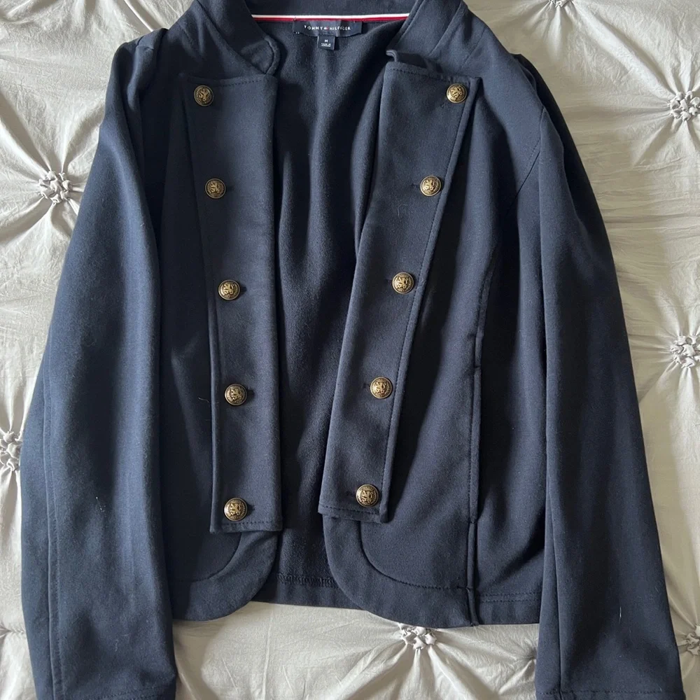 Tommy Hilfiger Navy Military Style Band Jacket/Blazer - Picture 2 of 6